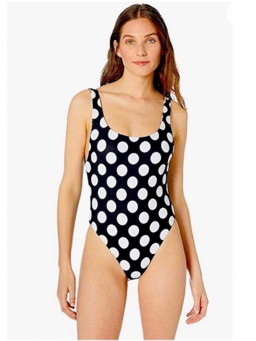 LA BLANCA Reversible Polka Dot High Cut One Piece Swimsuit Size 4 in Black 152 - Picture 2 of 12